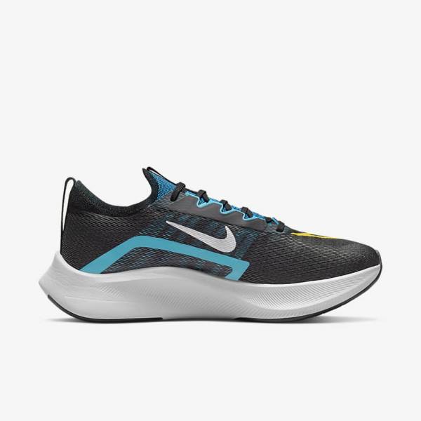 παπουτσια για τρεξιμο Nike Zoom Fly 4 δρομου ανδρικα μαυρα πρασινο πορτοκαλι | NK647PLA