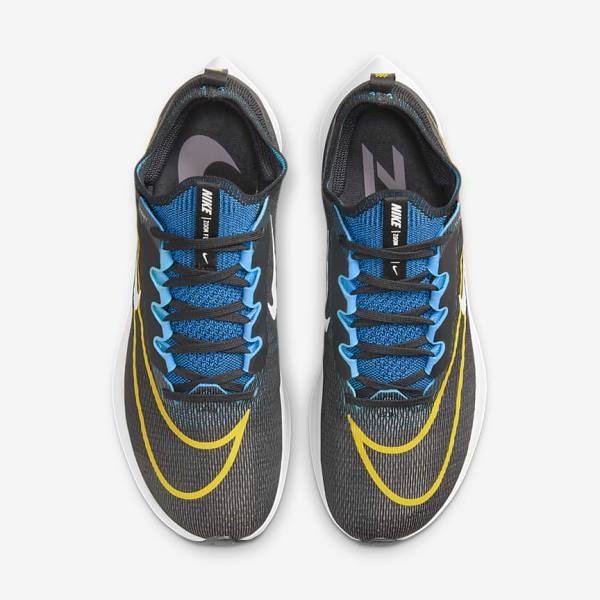 παπουτσια για τρεξιμο Nike Zoom Fly 4 δρομου ανδρικα μαυρα πρασινο πορτοκαλι | NK647PLA