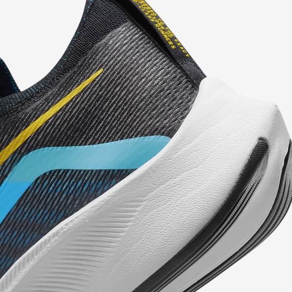 παπουτσια για τρεξιμο Nike Zoom Fly 4 δρομου ανδρικα μαυρα πρασινο πορτοκαλι | NK647PLA