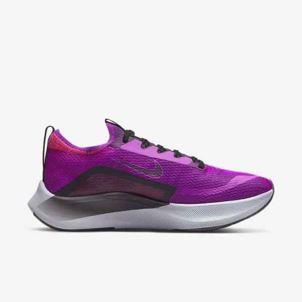 παπουτσια για τρεξιμο Nike Zoom Fly 4 δρομου γυναικεια ασπρα πρασινο Πλατίνα | NK853UVL