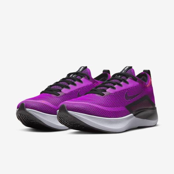 παπουτσια για τρεξιμο Nike Zoom Fly 4 δρομου γυναικεια ασπρα πρασινο Πλατίνα | NK853UVL