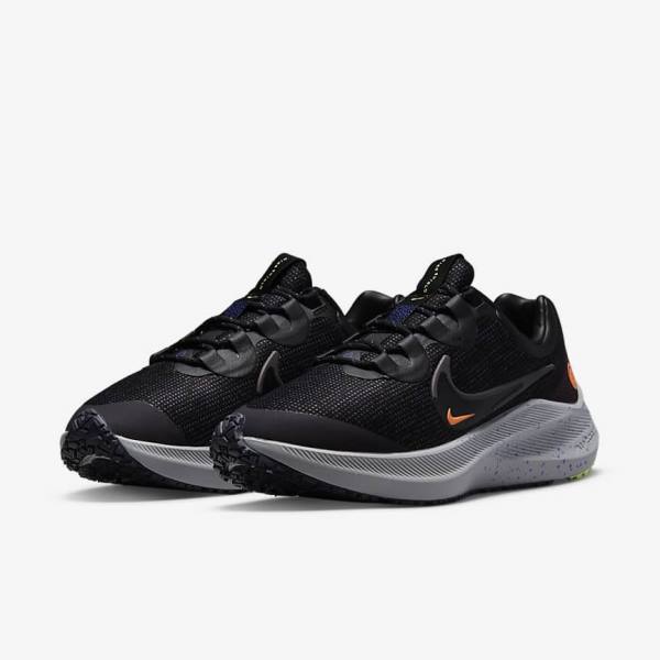 παπουτσια για τρεξιμο Nike Zoom Winflo 8 Shield Weatherised δρομου γυναικεια μαυρα πορτοκαλι μωβ | NK016ICZ