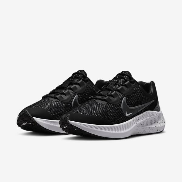 παπουτσια για τρεξιμο Nike Zoom Winflo 8 Shield Weatherised δρομου γυναικεια μαυρα μεταλλικός ασημι μπλε γκρι | NK061GEB