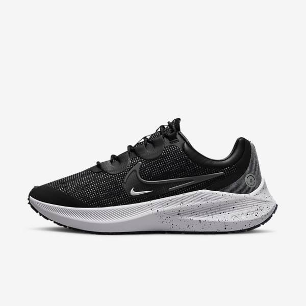 παπουτσια για τρεξιμο Nike Zoom Winflo 8 Shield Weatherised δρομου γυναικεια μαυρα μεταλλικός ασημι μπλε γκρι | NK061GEB