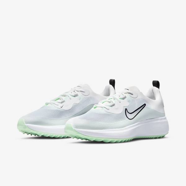 παπουτσια γκολφ Nike Ace Summerlite γυναικεια ασπρα Πλατίνα μεντα μαυρα | NK864CHQ