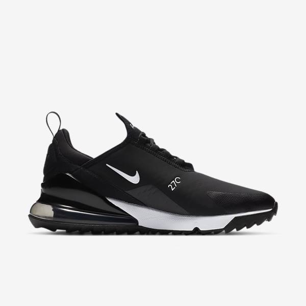 παπουτσια γκολφ Nike Air Max 270 G ανδρικα μαυρα ασπρα | NK048CQH