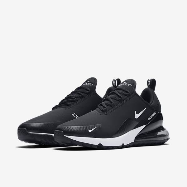 παπουτσια γκολφ Nike Air Max 270 G ανδρικα μαυρα ασπρα | NK048CQH