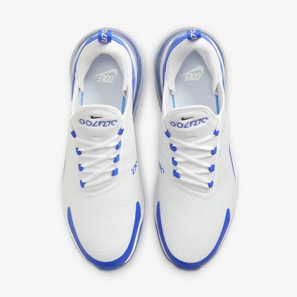 παπουτσια γκολφ Nike Air Max 270 G ανδρικα ασπρα μπλε Πλατίνα μαυρα | NK507ILQ