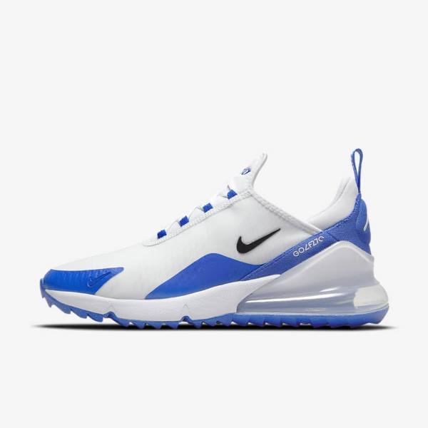 παπουτσια γκολφ Nike Air Max 270 G ανδρικα ασπρα μπλε Πλατίνα μαυρα | NK507ILQ