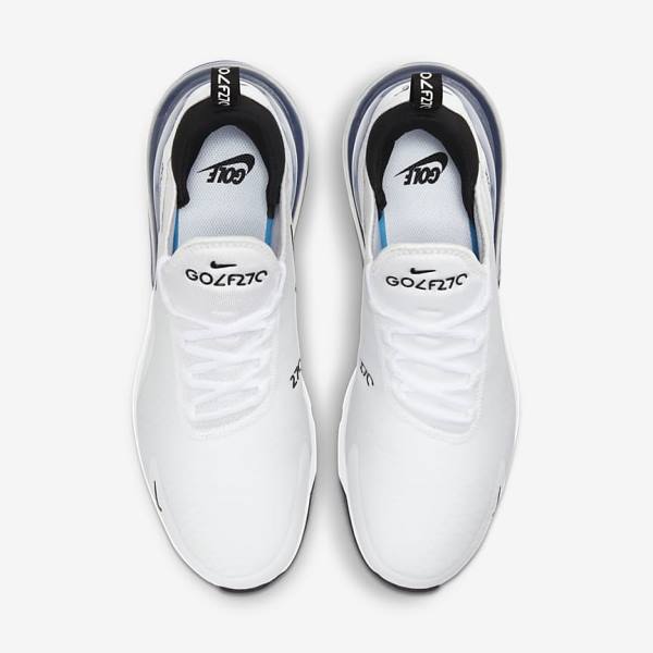 παπουτσια γκολφ Nike Air Max 270 G ανδρικα ασπρα Πλατίνα μαυρα | NK586BVT