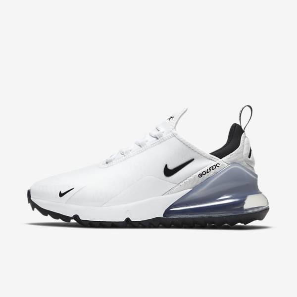 παπουτσια γκολφ Nike Air Max 270 G ανδρικα ασπρα Πλατίνα μαυρα | NK586BVT