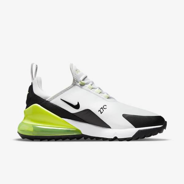 παπουτσια γκολφ Nike Air Max 270 G ανδρικα ασπρα μαυρα | NK628LXI