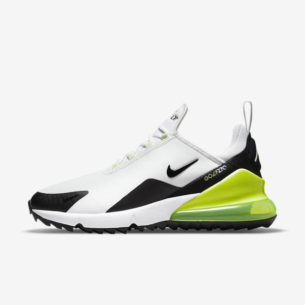 παπουτσια γκολφ Nike Air Max 270 G ανδρικα ασπρα μαυρα | NK628LXI