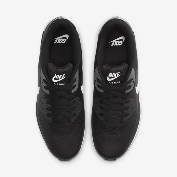 παπουτσια γκολφ Nike Air Max 90 G ανδρικα μαυρα σκούρο γκρι ασπρα | NK083ZRL