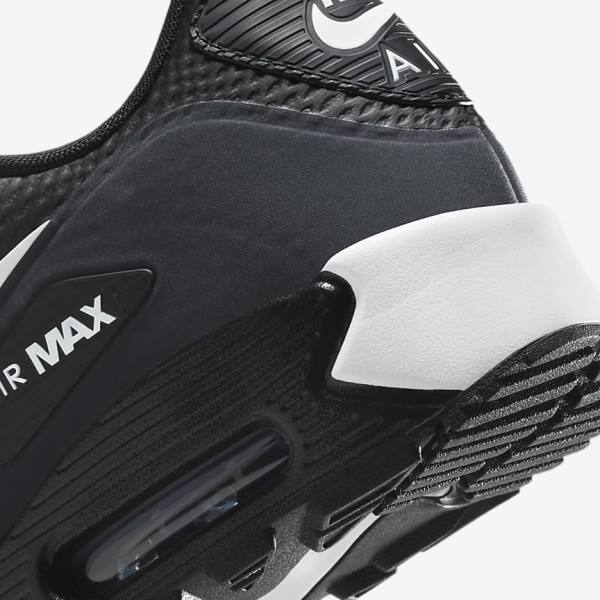 παπουτσια γκολφ Nike Air Max 90 G ανδρικα μαυρα σκούρο γκρι ασπρα | NK083ZRL