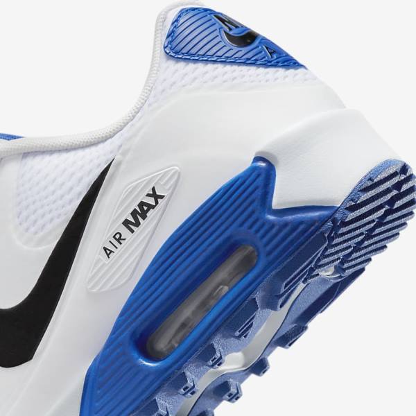 παπουτσια γκολφ Nike Air Max 90 G ανδρικα ασπρα μπλε Πλατίνα μαυρα | NK521QGM