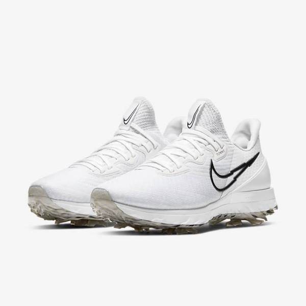 παπουτσια γκολφ Nike Air Zoom Infinity Tour γυναικεια ασπρα Πλατίνα μαυρα | NK527ZRG