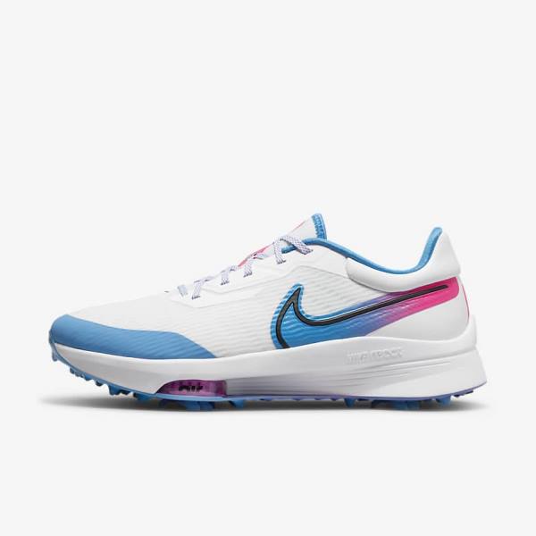 παπουτσια γκολφ Nike Air Zoom Infinity Tour NEXT% ανδρικα ασπρα μπλε ροζ μαυρα | NK572AIC