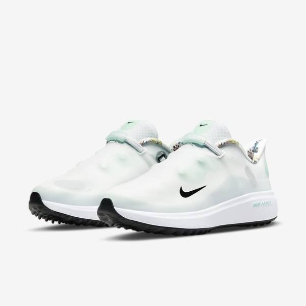 παπουτσια γκολφ Nike React Ace Tour γυναικεια ασπρα Πλατίνα μεντα μαυρα | NK327ZJW