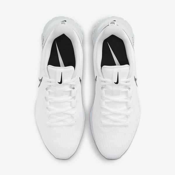 παπουτσια γκολφ Nike React Infinity Pro ανδρικα ασπρα μεταλλικός Πλατίνα μαυρα | NK018OPT