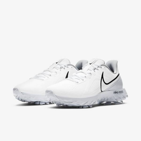 παπουτσια γκολφ Nike React Infinity Pro ανδρικα ασπρα μεταλλικός Πλατίνα μαυρα | NK018OPT