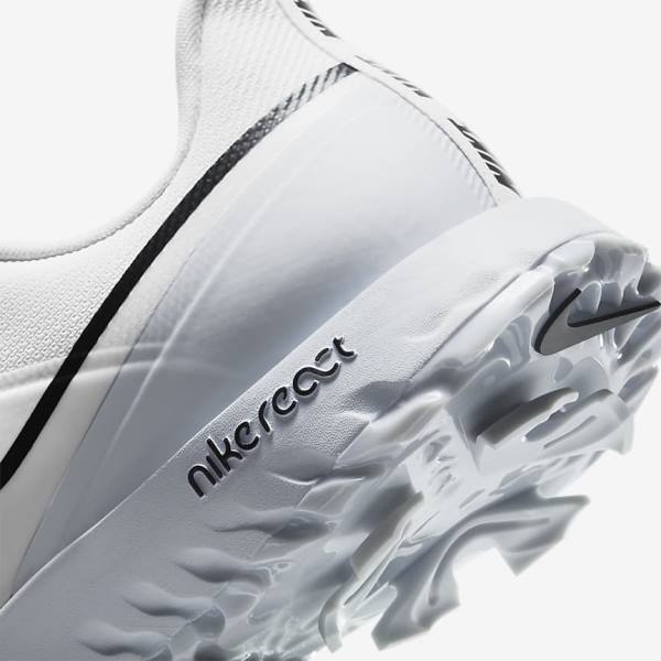 παπουτσια γκολφ Nike React Infinity Pro ανδρικα ασπρα μεταλλικός Πλατίνα μαυρα | NK018OPT