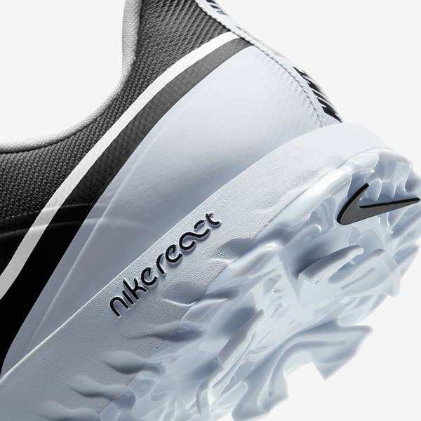 παπουτσια γκολφ Nike React Infinity Pro ανδρικα μαυρα μεταλλικός Πλατίνα ασπρα | NK046WLV