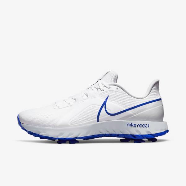 παπουτσια γκολφ Nike React Infinity Pro ανδρικα ασπρα Πλατίνα μπλε | NK526ICG