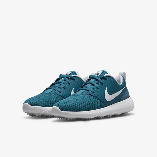 παπουτσια γκολφ Nike Roshe G Jr. παιδικα μαυρα ασπρα | NK432FDT