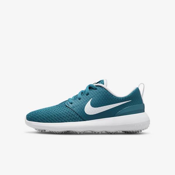 παπουτσια γκολφ Nike Roshe G Jr. παιδικα μαυρα ασπρα | NK432FDT