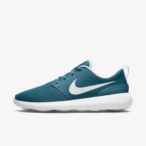 παπουτσια γκολφ Nike Roshe G ανδρικα μαυρα ασπρα | NK943SIJ