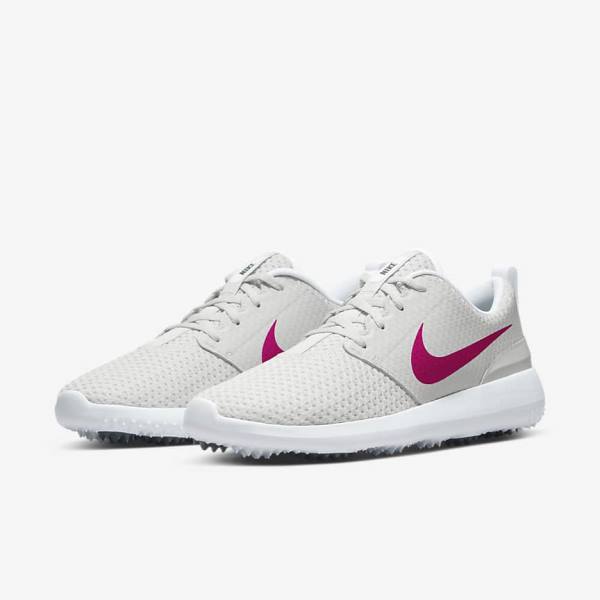 παπουτσια γκολφ Nike Roshe G γυναικεια ασπρα μαυρα ροζ | NK608GUR