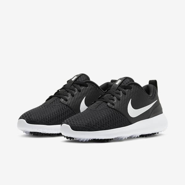 παπουτσια γκολφ Nike Roshe G γυναικεια μαυρα ασπρα μεταλλικός ασπρα | NK520OVW