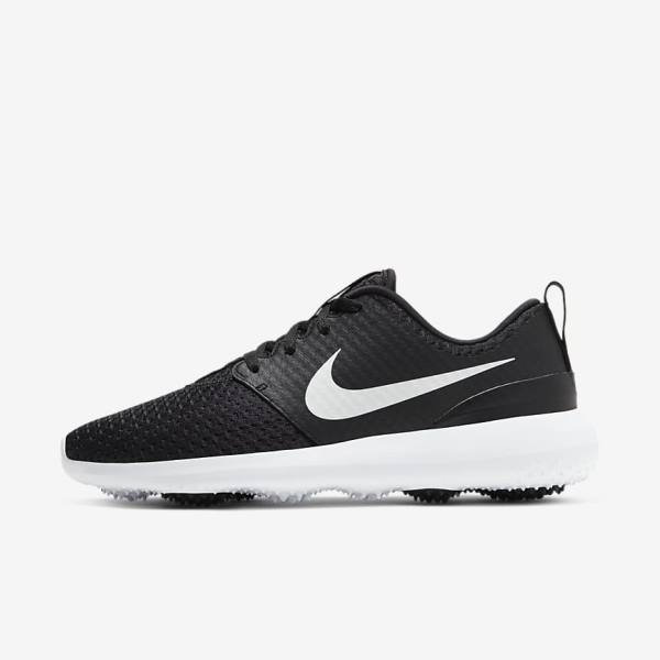 παπουτσια γκολφ Nike Roshe G γυναικεια μαυρα ασπρα μεταλλικός ασπρα | NK520OVW