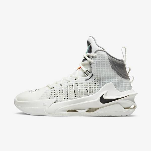 παπουτσια μπασκετ Nike Air Zoom G.T. Jump γυναικεια ασπρα μαυρα ασπρα | NK467GEX