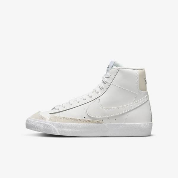 παπουτσια μπασκετ Nike Blazer Mid 77 Older παιδικα ασπρα ανοιχτο καφε ασπρα | NK089HBF