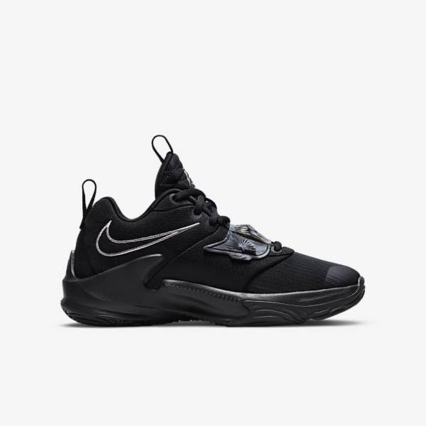 παπουτσια μπασκετ Nike Freak 3 Older παιδικα μαυρα γκρι ροζ μεταλλικός ασημι | NK108FUM