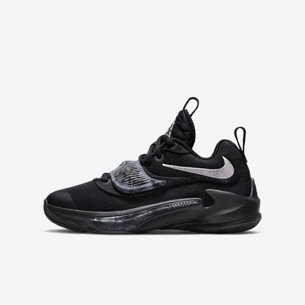 παπουτσια μπασκετ Nike Freak 3 Older παιδικα μαυρα γκρι ροζ μεταλλικός ασημι | NK108FUM