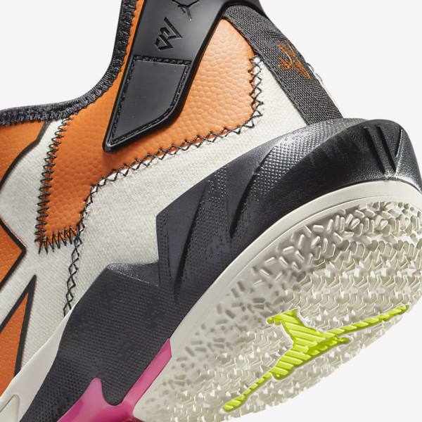 παπουτσια μπασκετ Nike Jordan Why Not Zer0.4 ανδρικα ασπρα πορτοκαλι μαυρα | NK548DLM