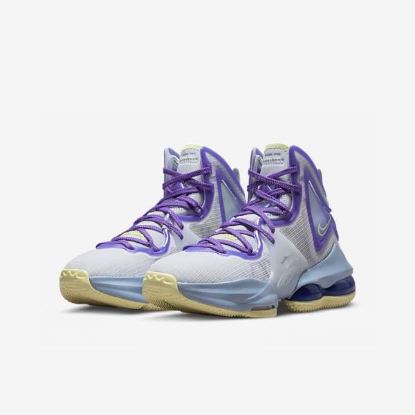 παπουτσια μπασκετ Nike LeBron 19 Older παιδικα μπλε μωβ | NK253RLI