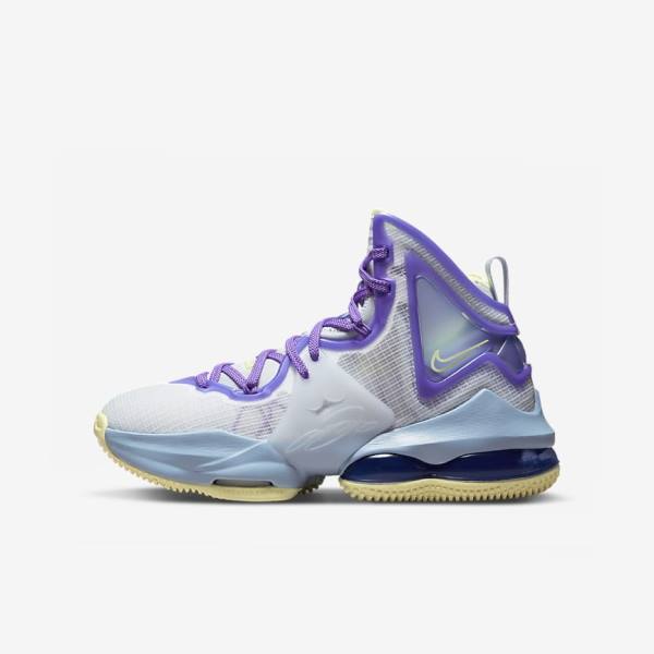 παπουτσια μπασκετ Nike LeBron 19 Older παιδικα μπλε μωβ | NK253RLI