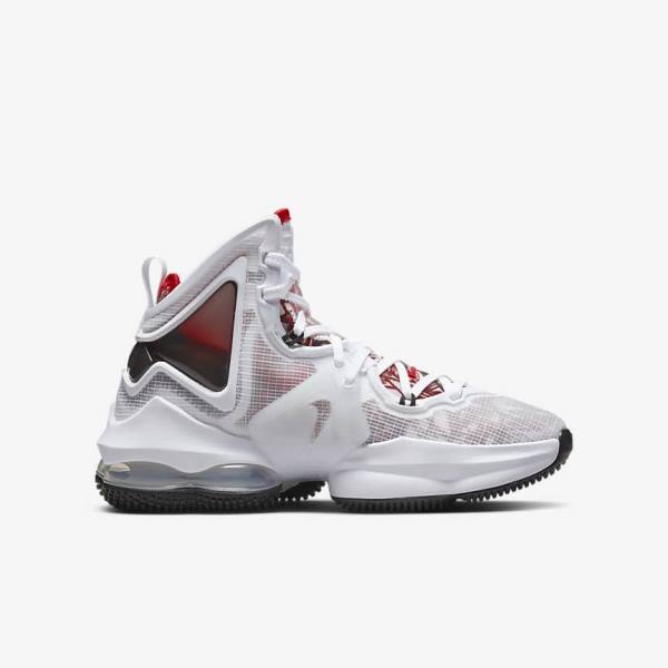 παπουτσια μπασκετ Nike LeBron 19 Older παιδικα ασπρα μαυρα κοκκινα | NK450EUF