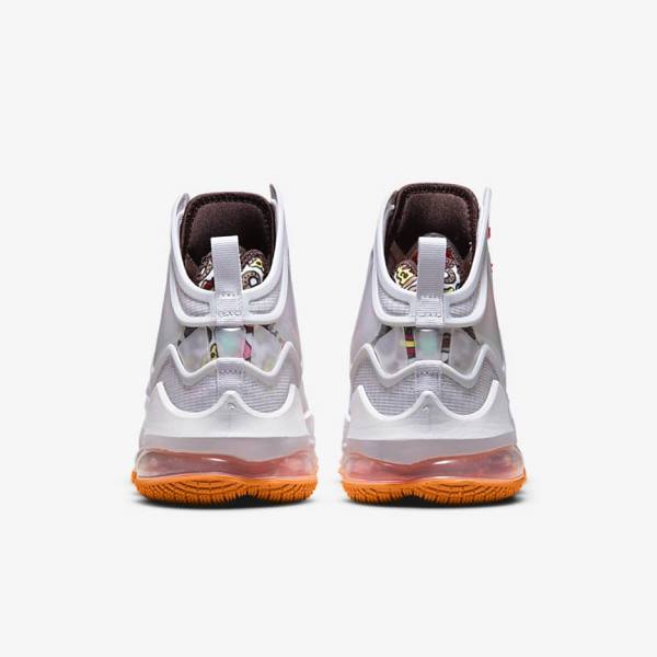 παπουτσια μπασκετ Nike LeBron 19 ανδρικα γκρι πορτοκαλι ανοιχτο κοκκινα πρασινο | NK073YLM