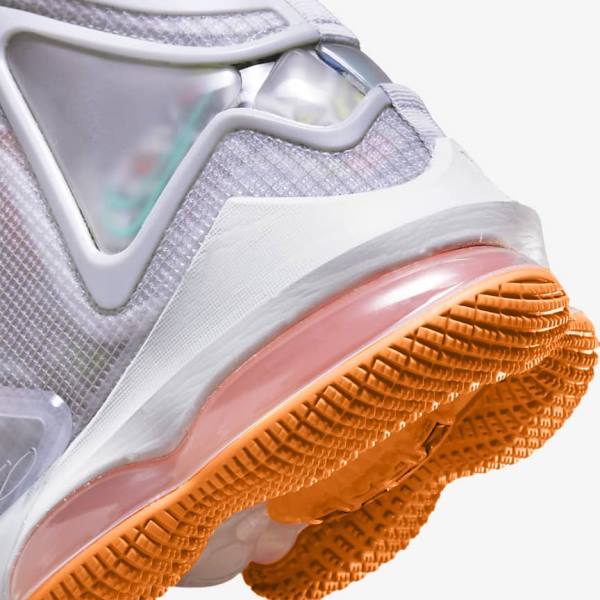 παπουτσια μπασκετ Nike LeBron 19 ανδρικα γκρι πορτοκαλι ανοιχτο κοκκινα πρασινο | NK073YLM