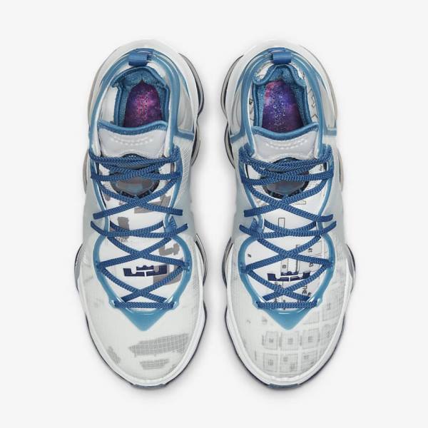 παπουτσια μπασκετ Nike LeBron 19 ανδρικα μαυρα μωβ ασπρα χρυσο χρωμα | NK102MTE