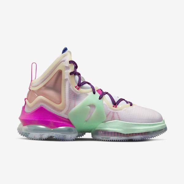 παπουτσια μπασκετ Nike LeBron 19 ανδρικα μπλε ανοιχτο πρασινο ασπρα μπορντο | NK241BIZ