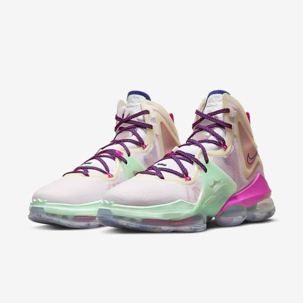 παπουτσια μπασκετ Nike LeBron 19 ανδρικα μπλε ανοιχτο πρασινο ασπρα μπορντο | NK241BIZ