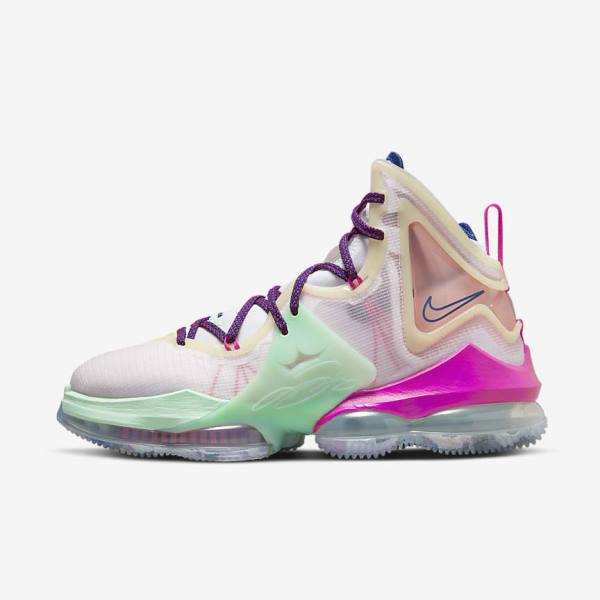 παπουτσια μπασκετ Nike LeBron 19 ανδρικα μπλε ανοιχτο πρασινο ασπρα μπορντο | NK241BIZ