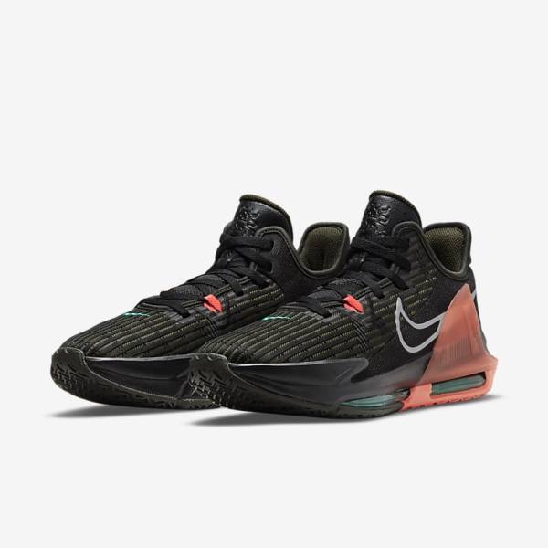 παπουτσια μπασκετ Nike LeBron Witness 6 ανδρικα μαυρα κοκκινα μεταλλικός ασημι | NK094TJI