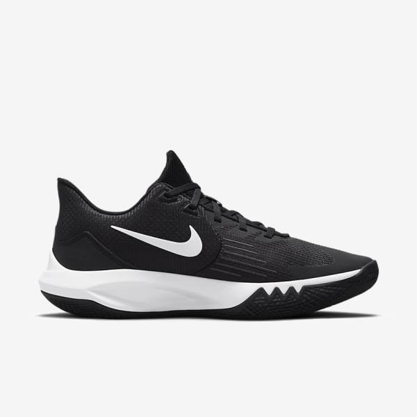 παπουτσια μπασκετ Nike Precision 5 ανδρικα μαυρα σκούρο γκρι ασπρα | NK026BIH